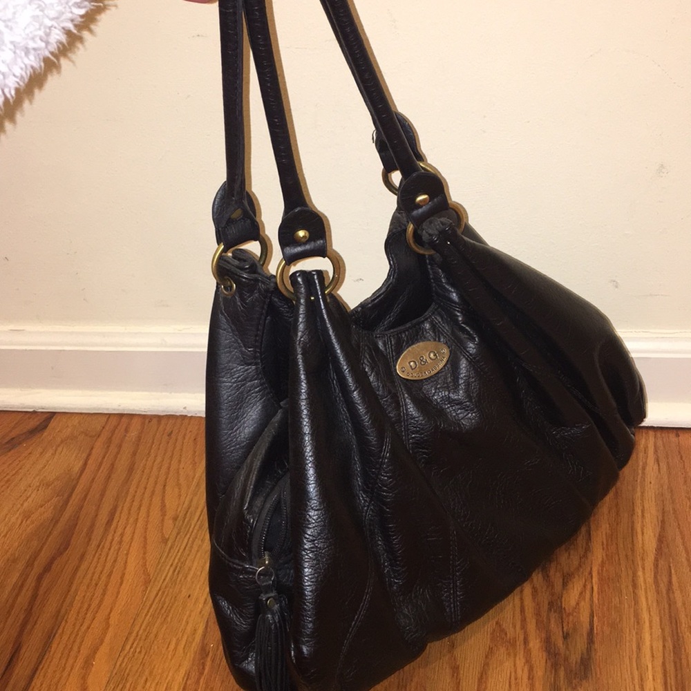 Dolce and Gabbana black leather purse
